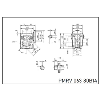 Reduktor PM 063 1/50 80 B14